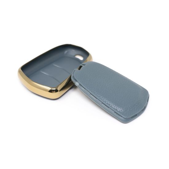 New Aftermarket Nano High Quality Gold Leather Cover For Cadillac Remote Key 5 Buttons Gray Color CDLC-A13J5 | Emirates Keys