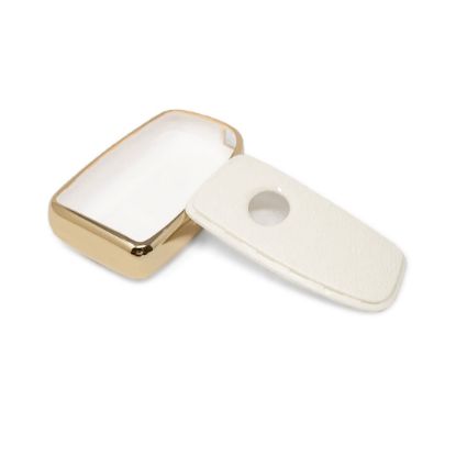 New Aftermarket Nano High Quality Gold Leather Cover For Lexus Remote Key 4 Buttons White Color LXS-A13J4 | Emirates Keys
