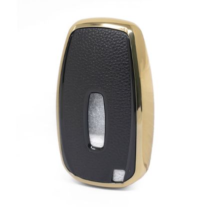 New Aftermarket Nano High Quality Gold Leather Cover For Lincoln Remote Key 4 Buttons Black Color LCN-A13J | Emirates Keys