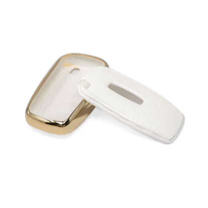 New Aftermarket Nano High Quality Gold Leather Cover For Lincoln Remote Key 4 Buttons White Color LCN-A13J | Emirates Keys