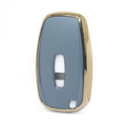 New Aftermarket Nano High Quality Gold Leather Cover For Lincoln Remote Key 4 Buttons Gray Color LCN-A13J | Emirates Keys