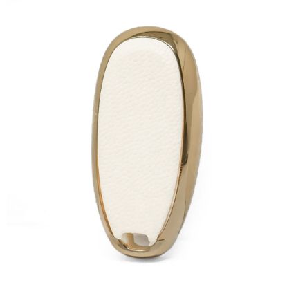 New Aftermarket Nano High Quality Gold Leather Cover For Suzuki Remote Key 3 Buttons White Color SZK-A13J3B | Emirates Keys