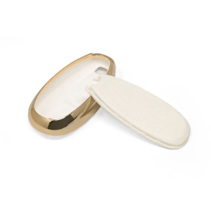 New Aftermarket Nano High Quality Gold Leather Cover For Suzuki Remote Key 3 Buttons White Color SZK-A13J3B | Emirates Keys