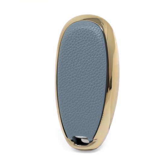 New Aftermarket Nano High Quality Gold Leather Cover For Suzuki Remote Key 3 Buttons Gray  Color SZK-A13J3B | Emirates Keys