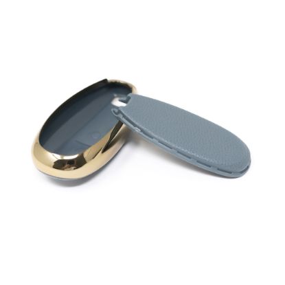 New Aftermarket Nano High Quality Gold Leather Cover For Suzuki Remote Key 3 Buttons Gray  Color SZK-A13J3B | Emirates Keys