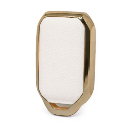 New Aftermarket Nano High Quality Gold Leather Cover For Suzuki Remote Key 2 Buttons White Color SZK-C13J | Emirates Keys