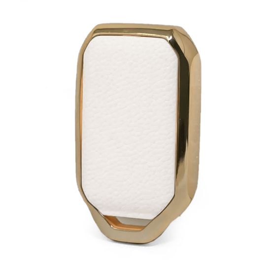 New Aftermarket Nano High Quality Gold Leather Cover For Suzuki Remote Key 2 Buttons White Color SZK-C13J | Emirates Keys