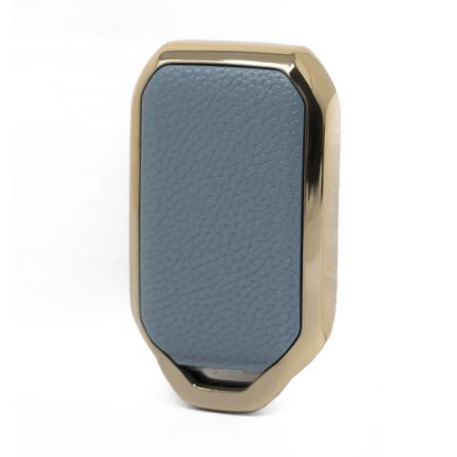 New Aftermarket Nano High Quality Gold Leather Cover For Suzuki Remote Key 2 Buttons Gray Color SZK-C13J | Emirates Keys