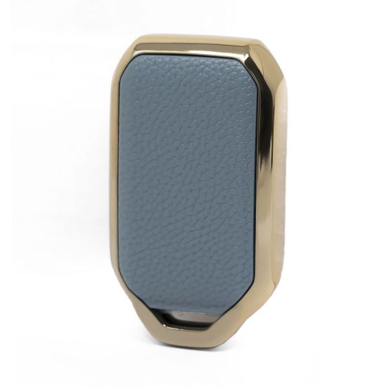 New Aftermarket Nano High Quality Gold Leather Cover For Suzuki Remote Key 2 Buttons Gray Color SZK-C13J | Emirates Keys
