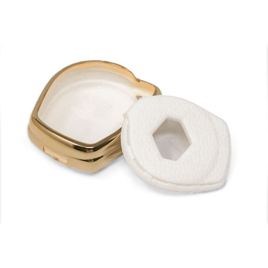 New Aftermarket Nano High Quality Gold Leather Cover For Suzuki Remote Key 2 Buttons White Color SZK-D13J | Emirates Keys