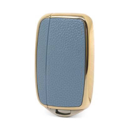 New Aftermarket Nano High Quality Gold Leather Cover For Land Rover Remote Key 5 Buttons Gray Color LR-A13J | Emirates Keys