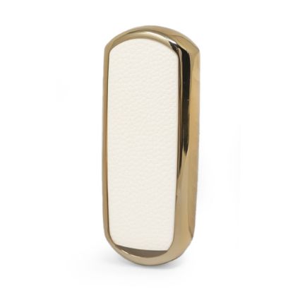 New Aftermarket Nano High Quality Gold Leather Cover For Mazda Remote Key 3 Buttons White Color MZD-A13J3 | Emirates Keys