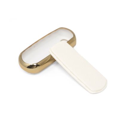New Aftermarket Nano High Quality Gold Leather Cover For Mazda Remote Key 3 Buttons White Color MZD-A13J3 | Emirates Keys