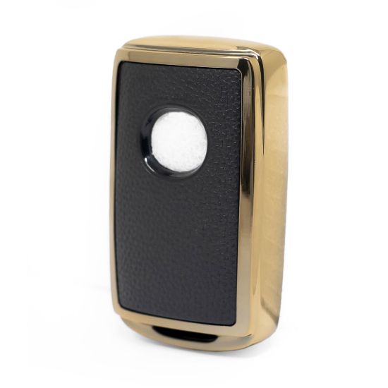 New Aftermarket Nano High Quality Gold Leather Cover For Mazda Remote Key 3 Buttons Black Color MZD-B13J3 | Emirates Keys