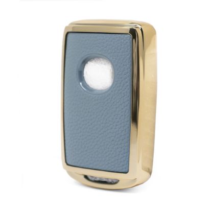 New Aftermarket Nano High Quality Gold Leather Cover For Mazda Remote Key 3 Buttons Gray Color MZD-B13J3 | Emirates Keys