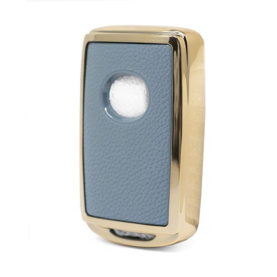 New Aftermarket Nano High Quality Gold Leather Cover For Mazda Remote Key 3 Buttons Gray Color MZD-B13J3 | Emirates Keys