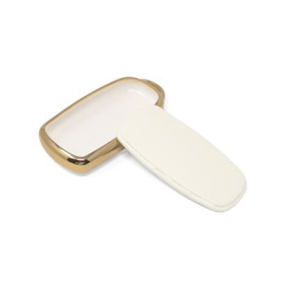 New Aftermarket Nano High Quality Gold Leather Cover For Chery Remote Key 4 Buttons White Color CR-C13J | Emirates Keys