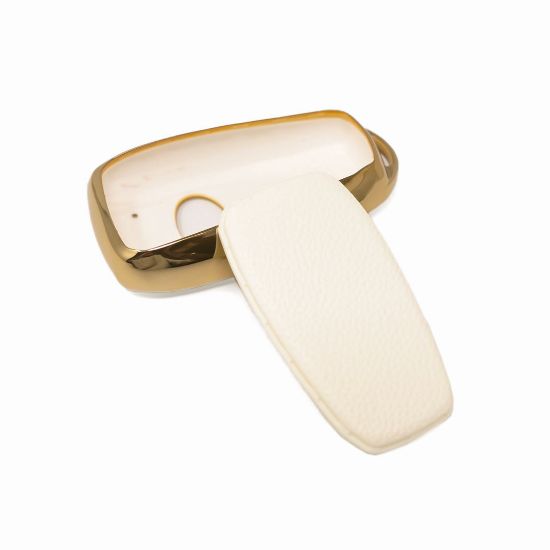 New Aftermarket Nano High Quality Gold Leather Cover For Subaru Remote Key 3 Buttons White Color SBR-A13J | Emirates Keys