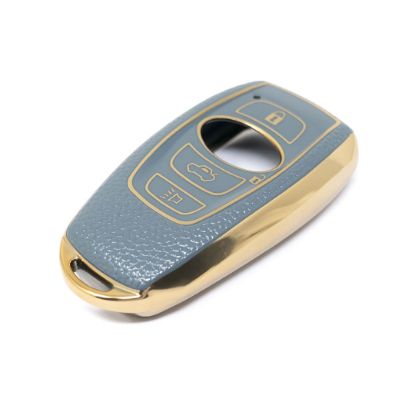New Aftermarket Nano High Quality Gold Leather Cover For Subaru Remote Key 3 Buttons Gray Color SBR-A13J | Emirates Keys