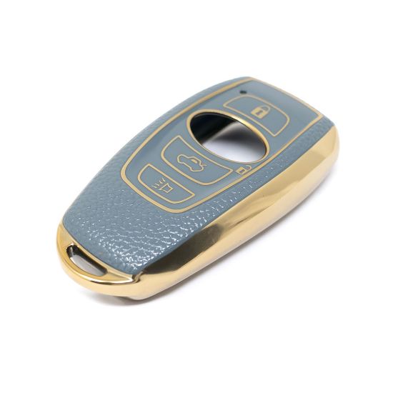 New Aftermarket Nano High Quality Gold Leather Cover For Subaru Remote Key 3 Buttons Gray Color SBR-A13J | Emirates Keys