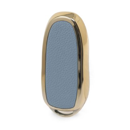 New Aftermarket Nano High Quality Gold Leather Cover For Tesla Remote Key 3 Buttons Gray Color TSL-B13J | Emirates Keys