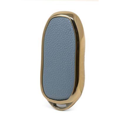 New Aftermarket Nano High Quality Gold Leather Cover For Tesla Remote Key 3 Buttons Gray Color TSL-C13J | Emirates Keys