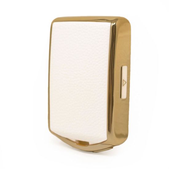 New Aftermarket Nano High Quality Gold Leather Cover For Volvo Remote Key 4 Buttons White Color VOL-A13J  | Emirates Keys