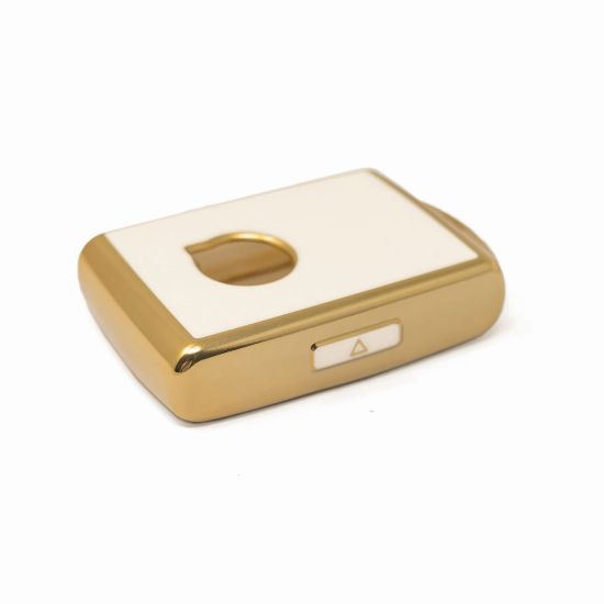 New Aftermarket Nano High Quality Gold Leather Cover For Volvo Remote Key 4 Buttons White Color VOL-A13J  | Emirates Keys