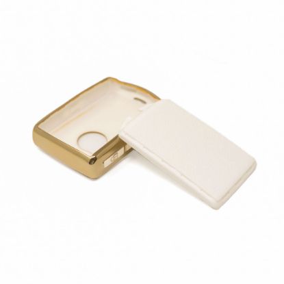 New Aftermarket Nano High Quality Gold Leather Cover For Volvo Remote Key 4 Buttons White Color VOL-A13J  | Emirates Keys