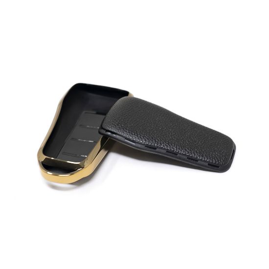 New Aftermarket Nano High Quality Gold Leather Cover For Xpeng Remote Key 4 Buttons Black Color XP-A13J | Emirates Keys
