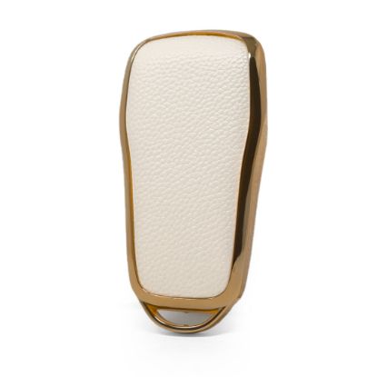 New Aftermarket Nano High Quality Gold Leather Cover For Xpeng Remote Key 4 Buttons White Color XP-A13J | Emirates Keys
