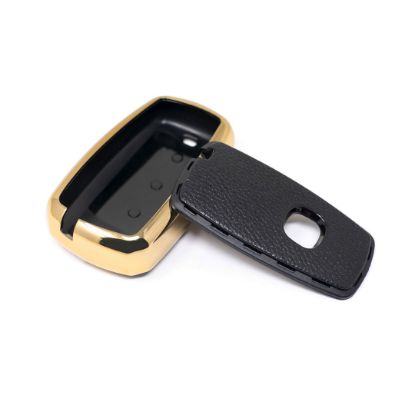 New Aftermarket Nano High Quality Gold Leather Cover For Changan Remote Key 3 Buttons Black Color CA-A13J | Emirates Keys