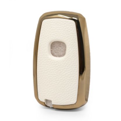 New Aftermarket Nano High Quality Gold Leather Cover For Changan Remote Key 3 Buttons White Color CA-A13J | Emirates Keys