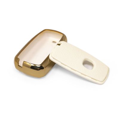 New Aftermarket Nano High Quality Gold Leather Cover For Changan Remote Key 3 Buttons White Color CA-A13J | Emirates Keys