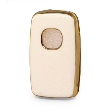 New Aftermarket Nano High Quality Gold Leather Cover For Changan Flip Remote Key 3 Buttons White Color CA-B13J | Emirates Keys