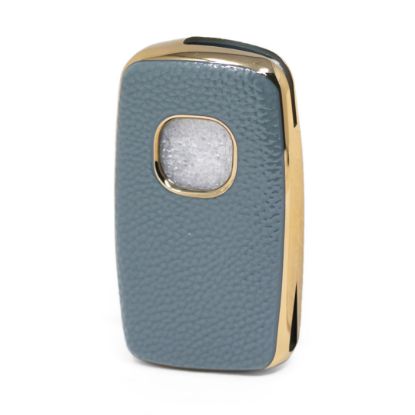 New Aftermarket Nano High Quality Gold Leather Cover For Changan Flip Remote Key 3 Buttons Gray  Color CA-B13J | Emirates Keys