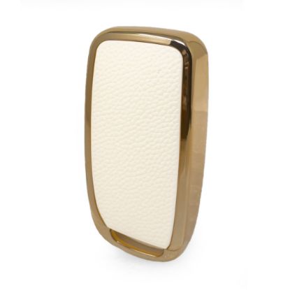 New Aftermarket Nano High Quality Gold Leather Cover For Changan Remote Key 4 Buttons White Color CA-D13J | Emirates Keys
