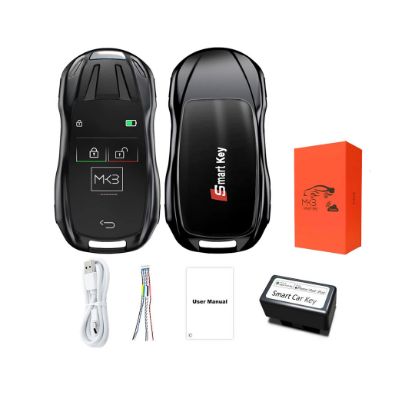 New Aftermarket LCD Universal Smart Key Kit With Keyless Entry And IOS Car Porsche Style Location Tracking System Black Color | Emirates Keys