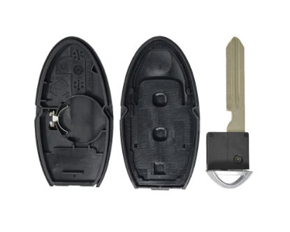 New Nissan Infiniti Smart Key Shell 2+1 Button With Side Groove Right Battery Type - MK3 Remote Shell