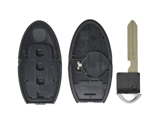 New Aftermarket Nissan Altima 2008 to 2012 Smart Key Remote Shell 3+1 Buttons With Side Groove Right Battery Type | Emirates Keys