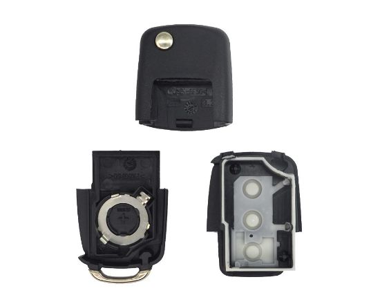 VW Chrome Remote Key Shell 3 Buttons with Battery Holder and Head - mk3.com