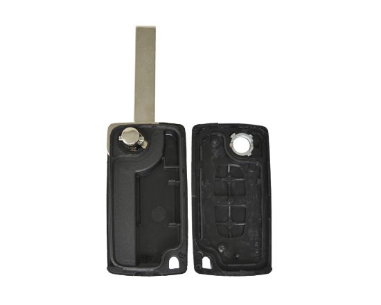 Picture of Peugeot Flip Remote Key Shell 2 Buttons without Battery Holder HU83 Blade