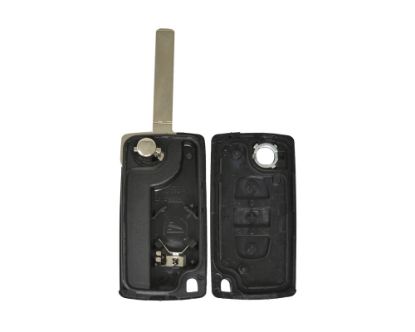 Picture of Peugeot 407 Flip Remote Key Shell Sedan Trunk Type with Battery Holder