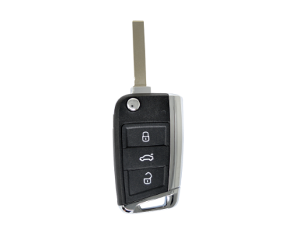 New VW Polo Flip Remote Key Shell 3 Buttons HU162 Blade