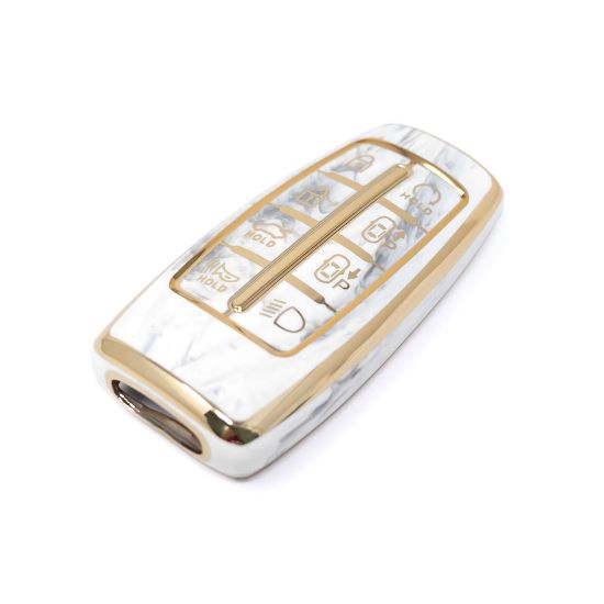 New Aftermarket Nano High Quality Marble Cover For Hyundai Remote Key 8 Buttons White Color HY-I12J8A | Emirates Keys