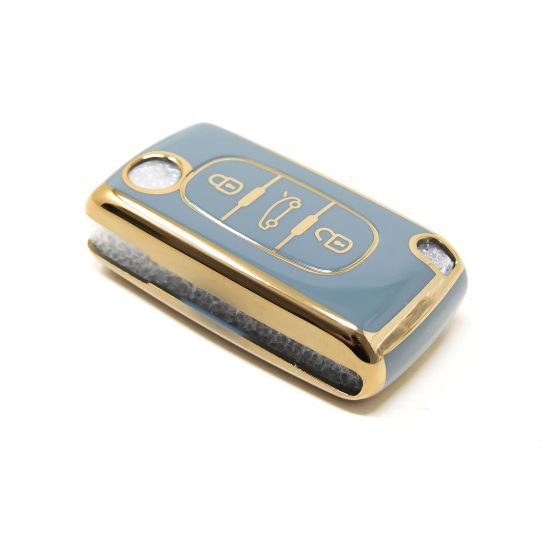New Aftermarket Nano High Quality Cover For Peugeot Remote Key 3 Buttons Gray Color PG-D11J3 | Emirates Keys