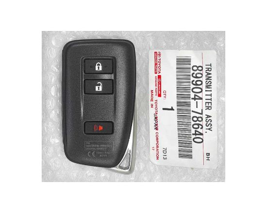Brand New Lexus NX200 2015-2019 Genuine/OEM Smart Key Remote 3 Buttons 433MHz 89904-78640 8990478640 / FCCID: BG1EK | Emirates Keys