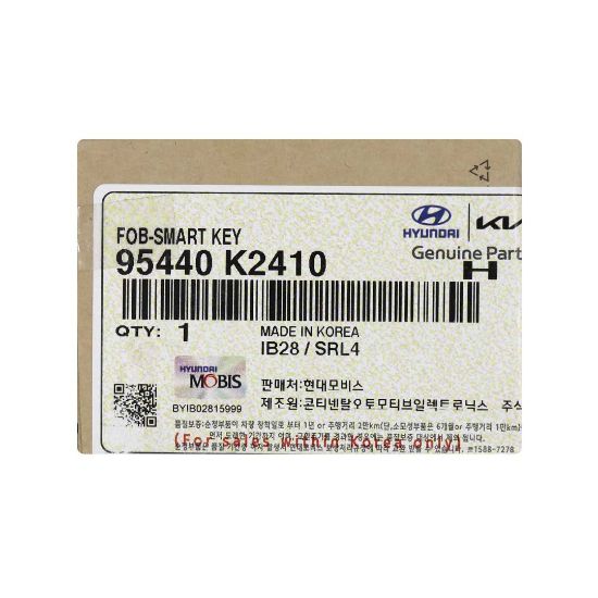 New Hyundai Genuine / OEM Smart Remote Key 4 Buttons 433MHz OEM Part Number: 95440-K2410 | Emirates Keys