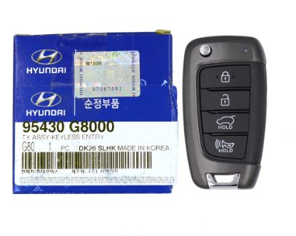 NEW Hyundai Granduer 2018 Genuine/OEM Flip Remote Key 4 Buttons 433MHz 95430-G8000 95430G8000, FCCID: OSLOKA-450T | Emirates Keys