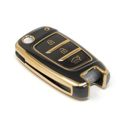New Aftermarket Nano High Quality Cover For Hyundai 2020 Flip Remote Key 3 Buttons Black Color | Emirates Keys